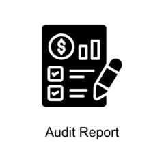 Audit Report vector Solid icon for web isolated on white background EPS 10 file