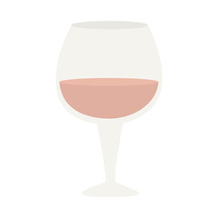 Isolated doodle illustration of a glass of red wine.
