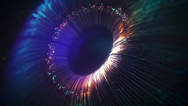 Futuristic VJ motion graphics, beat react EDM seamless loop for club concert and high tech background screen. Projection mapping, UHD 4K 3D rendering