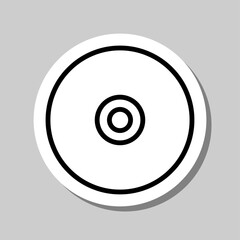 CD DVD simple icon. Flat desing. Sticker with shadow on gray background.ai