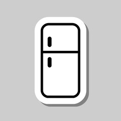 Refrigerator simple icon vector. Flat desing. Sticker with shadow on gray background.ai