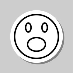 Fototapeta premium Smile vector simple icon. Flat desing. Sticker with shadow on gray background.ai