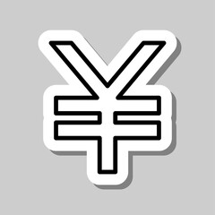 Obraz premium Yen simple icon vector. Flat desing. Sticker with shadow on gray background.ai