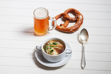 bavarian semolina dumplings in broth