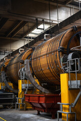 Large wooden barrels for the tanning of cattle leather
