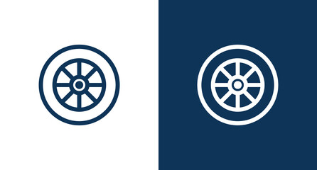 Wheel outline icon illustration isolated vector sign symbol