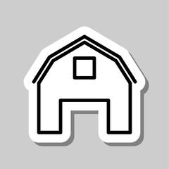 Barn simple icon. Flat desing. Sticker with shadow on gray background.ai