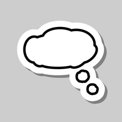 Cloud thinking simple icon. Flat desing. Sticker with shadow on gray background.ai