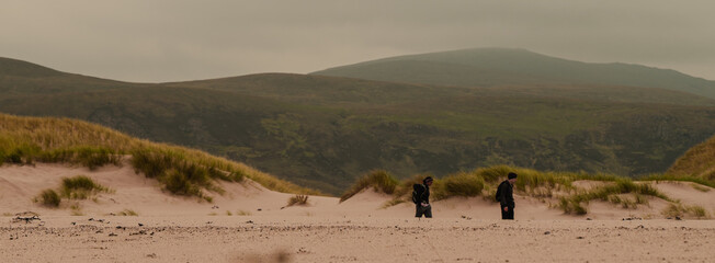 People Walking in Sand Dunes - Sandalwood Bay - Scotland
