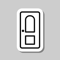 Door simple icon. Flat desing. Sticker with shadow on gray background.ai