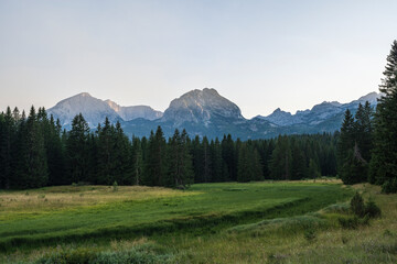 Obraz premium Beautiful mountain landscape. Panoramic view from mountains top.