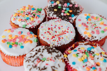 sugar glaze on Easter cakes or muffins. a traditional sweet treat.
