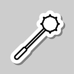 Mace simple icon. Flat desing. Sticker with shadow on gray background.ai