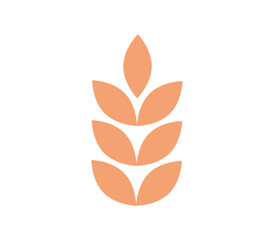 Wheat and grain symbol flat vector illustration.
