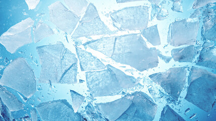 Close-up of broken ice, macro top shot. - 482259969