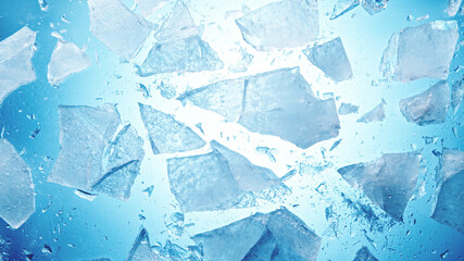 Close-up of broken ice, macro top shot. - 482259993