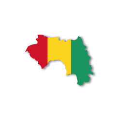 Guinea national flag in a shape of country map