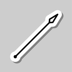 Spear simple icon. Flat desing. Sticker with shadow on gray background.ai