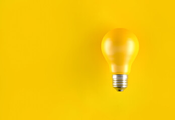 3d illustration. yellow bulb. Innovation and inspiration concept.