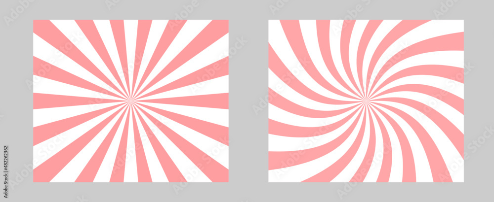 Poster solar explosion sun burst effect. vector sunburst wallpaper. pink rose color burst set of 2 sun rays