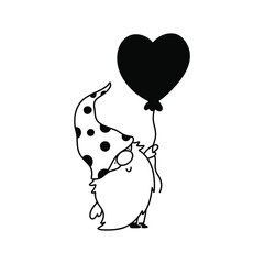 Cartoon gnome element for celebration design. Funny cartoon character. Vector illustration design. White background.