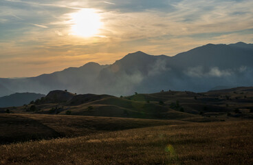 An attractive summer scene on a sunny day. Seasonal background. Discover the beauty of earth. Concept of outdoor recreation and relaxation.