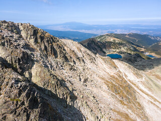 Aerial view of Rila mountain near Musala peak, Bulgaria