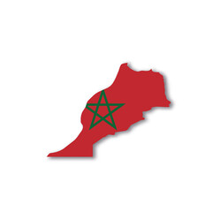 Morocco national flag in a shape of country map