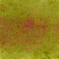 Green and red ceramic pot floor stucco cement wall