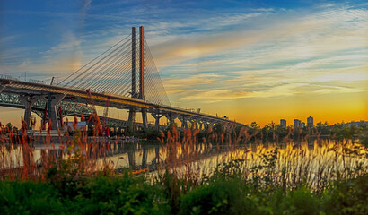 Champlain Bridge at Sunset