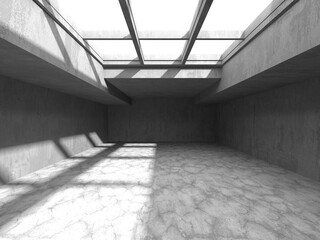Abstract architecture background. Empty rough concrete interior