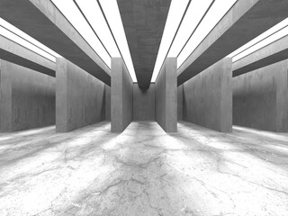 Abstract architecture background. Empty rough concrete interior