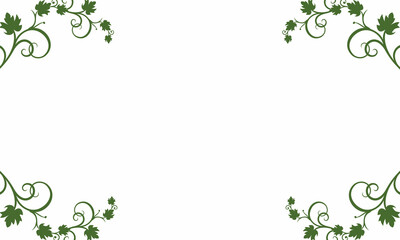white background with leaves on the sides