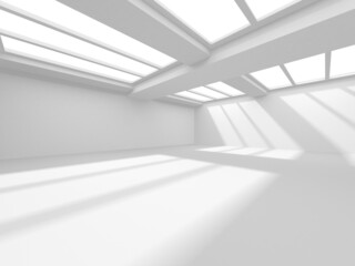 Obraz premium Illuminated corridor interior design. Empty Room Interior Background