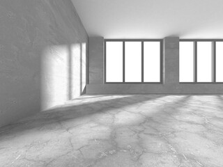 Illuminated corridor interior design. Empty Room Interior Background
