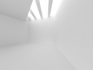 Illuminated corridor interior design. Empty Room Interior Background