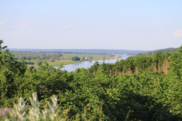 The landscape of a large lowland river in Europe - the Oder.