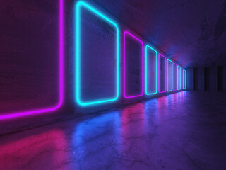 Futuristic Modern  Neon Glowing Design Architecture