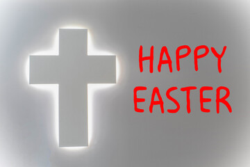 Happy Easter postcard. Holiday lettering. Ink illustration. Modern brush calligraphy. Isolated on white background