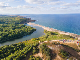 Aerial view of Veleka beach, Bulgaria