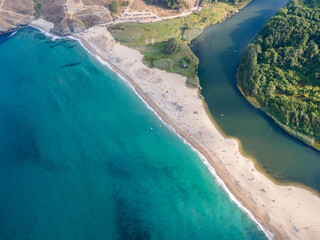 Aerial view of Veleka beach, Bulgaria