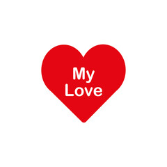 Love sticker. Valentine icon with heart	