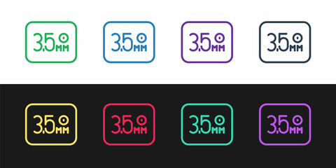 Set line Audio jack icon isolated on black and white background. Audio cable for connection sound equipment. Plug wire. Musical instrument. Vector