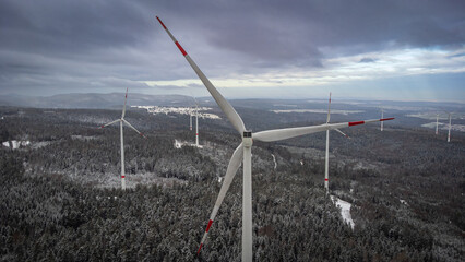The wind farm Straubenhardt in the northern Black Forest