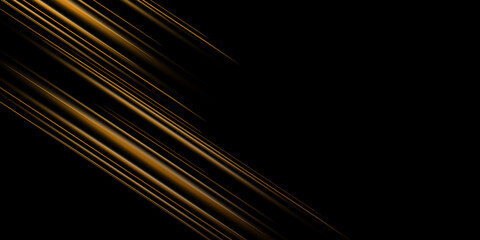 Business card with luxury diagonal line pattern in gold, black color on black background. Formal premium template for invitation design