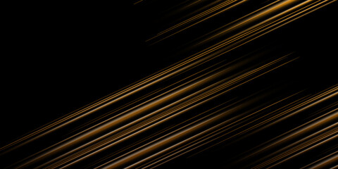 Business card with luxury diagonal line pattern in gold, black color on black background. Formal premium template for invitation design