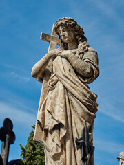 Obraz premium Sculpture in the old cemetery, Sibenik, Croatia