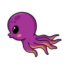 Cute little pink octopus cartoon