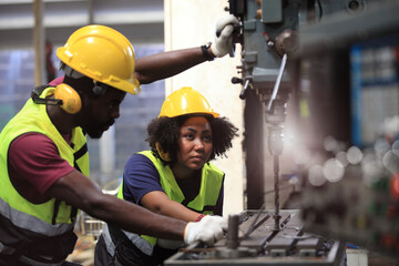 African American engineer skills quality, maintenance, training industry factory worker , warehouse...