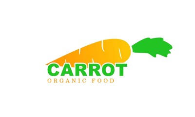 Modern carrot vegetable logo on white background